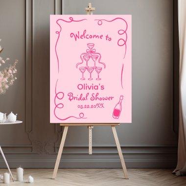 Hand Drawn Whimsical Hot Pink  Foam Board