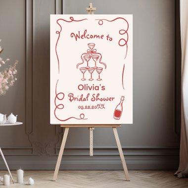 Hand Drawn Whimsical Red  Foam Board