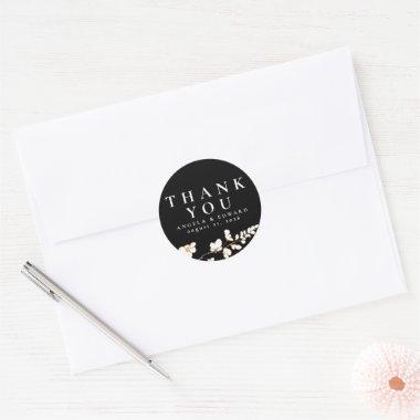 Hand-drawn Wildflowers Minimalist Thank You Classic Round Sticker