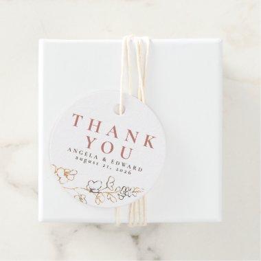 Hand-drawn Wildflowers Minimalist Thank You Favor Favor Tags
