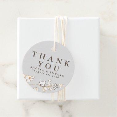 Hand-drawn Wildflowers Minimalist Thank You Favor Tags