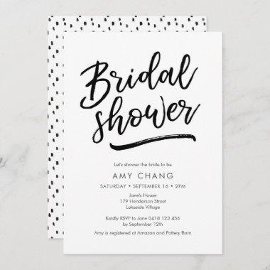 Hand lettered Bridal Shower Invitations