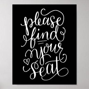 Hand Lettered Please Find Your Seat Sign