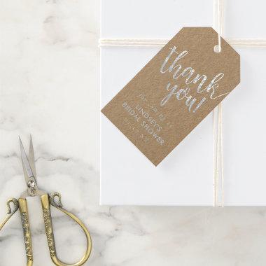 Hand-Lettered Script Bridal Shower Thank You Favor Foil Gift Tags