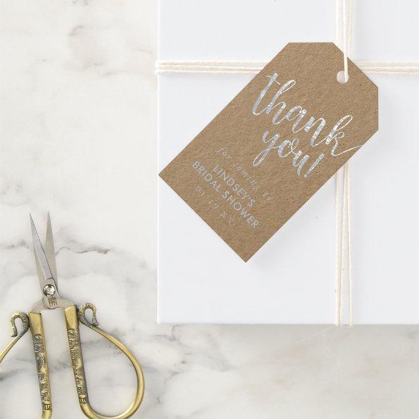 Hand-Lettered Script Bridal Shower Thank You Favor Foil Gift Tags