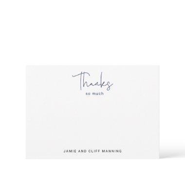 Hand Lettered Script Thanks So Much Navy Blue Note
