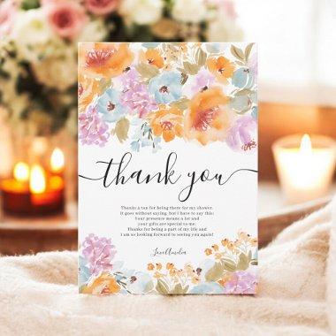 Hand-Painted Boho Floral Watercolor  Thank You