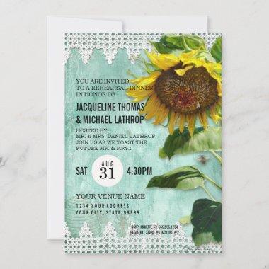 Hand Painted Sunflower Wooden Fence Bees Hive Invitations