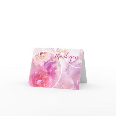 Hand Script Thank You Elegant Watercolor Roses