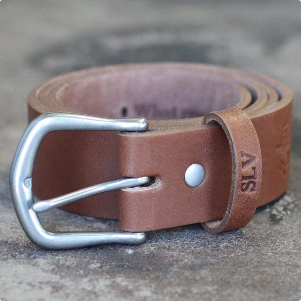 Handmade Leather with Silver Buckle Belt
