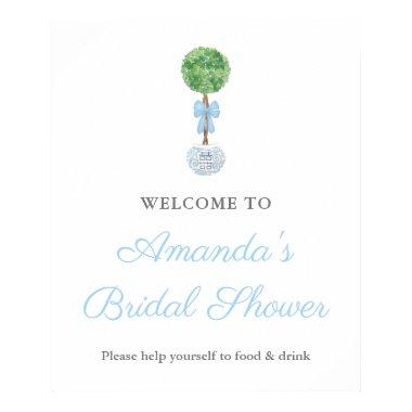 Handpainted Boxwood Topiary Wedding Shower Welcome Poster