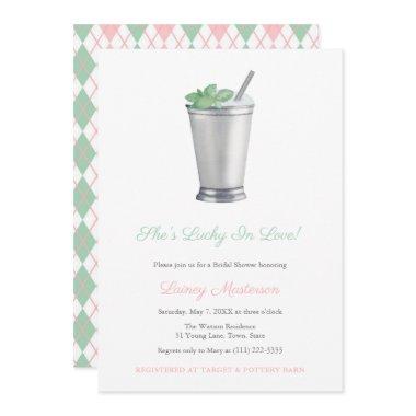 Handpainted Mint Julep Argyle Derby
