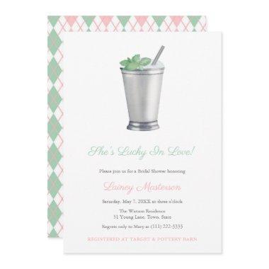 Handpainted Mint Julep Argyle Derby Bridal Shower Invitations