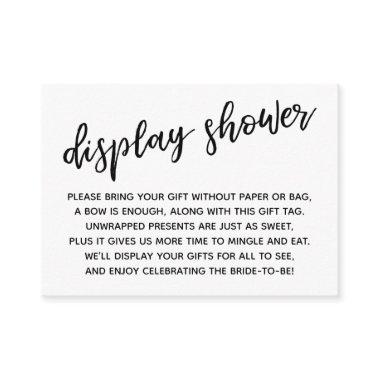 Handwriting Display Shower Gift Enclosure Invitations