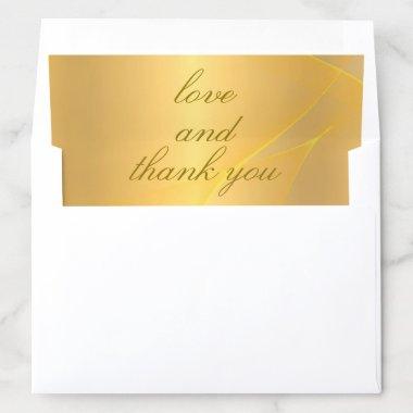 Handwriting Love And Thank You Gold Template Envelope Liner