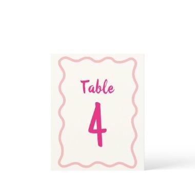 Handwritten Bold Wavy  Table Number