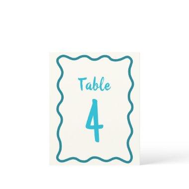 Handwritten Bold Wavy  Table Number