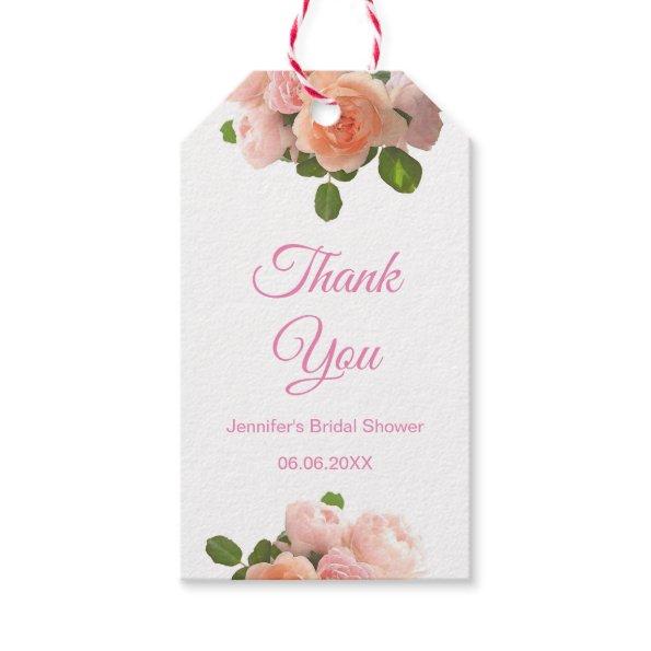 Handwritten Bridal Shower Thank You Blush Pink Gift Tags
