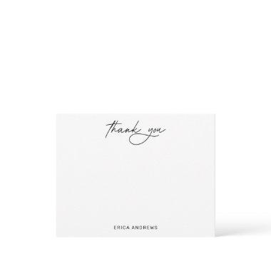 Handwritten Modern Script Thank You Flat Note