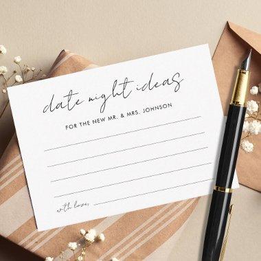 Handwritten Script Date Night Ideas Bridal Shower Enclosure Invitations