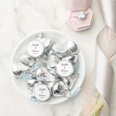 Handwritten Script Whimsical Black White Wedding Hershey®'s Kisses®