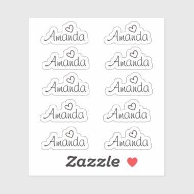 Handwritten Signature Script Name Sticker