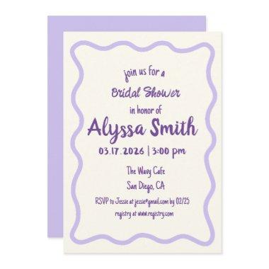 Handwritten Wavy Border Lavender
