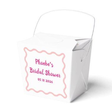 Handwritten Whimsical Wavy Border Bridal Shower Favor Boxes