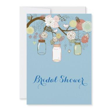 Hanging Mason Jar & Retro Flowers  2