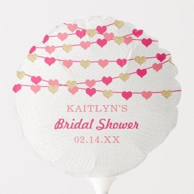 Hanging String Love Hearts Bridal Shower Balloon