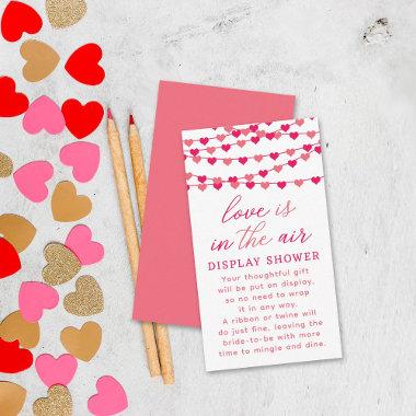 Hanging String Love Hearts Bridal Shower Enclosure Invitations