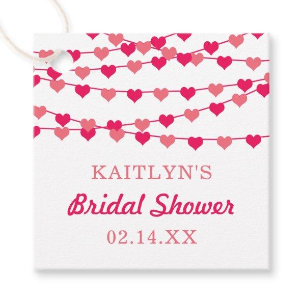 Hanging String Love Hearts Bridal Shower Favor Tags