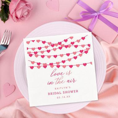 Hanging String Love Hearts Bridal Shower Napkins