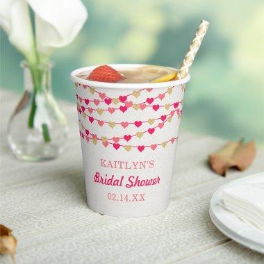 Hanging String Love Hearts  Paper Cups