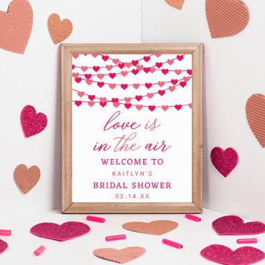 Hanging String Love Hearts Bridal Shower Welcome Poster