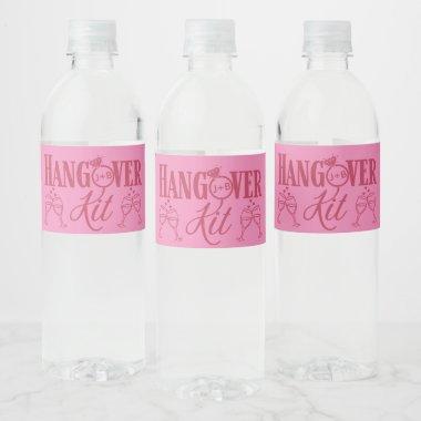 Hangover Kit-Magenta and Pink Wedding Water Bottle Label