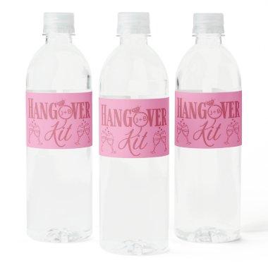 Hangover Kit-Magenta and Pink Wedding Water Bottle Label