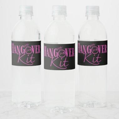 Hangover Kit-Pink Bachelorette/Bridal Shower Water Bottle Label
