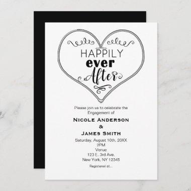 Happily Ever After Modern Fairy Tale Engagement Invitations