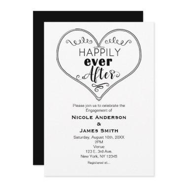 Happily Ever After Modern Fairy Tale Engagement Invitations