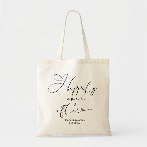 Happily Ever After Personalized Wedding Elegant Tote Bag