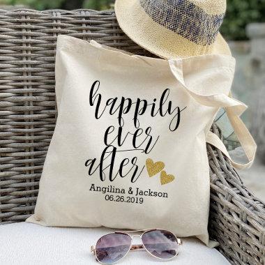 "Happily ever after" Personalized Wedding Welcome Tote Bag
