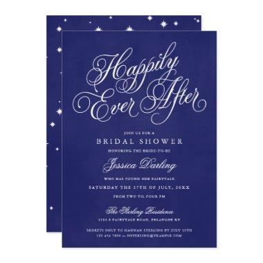 Happily Ever After Shower Invitations Royal Blue