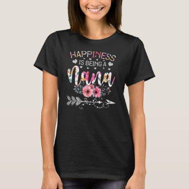 Happiness is being a Nana Floral Funny Mother's T-Shirt