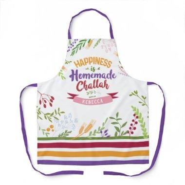 Happiness is Homemade Challah Floral & Stripes Apr Apron