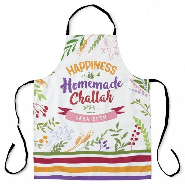 Happiness is Homemade Challah Floral & Stripes Apron