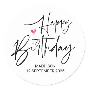 Happy Birthday Cute Party Gifts for Family Friends Classic Round Sticker