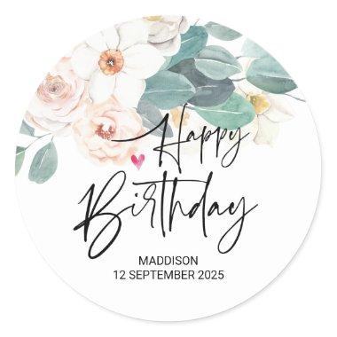 Happy Birthday Cute Party Gifts for Family Friends Classic Round Sticker