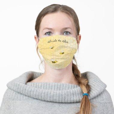 Happy bumble bees yellow Bride Bridal Shower Adult Cloth Face Mask