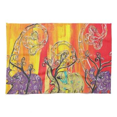 Happy Elephant Parade Kitchen Towel